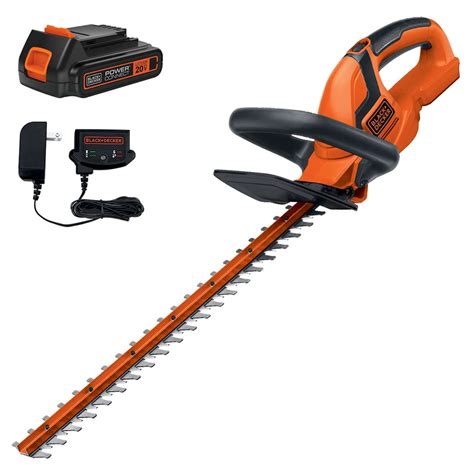 The cordless LHT120 hedge trimmer (view larger). . Black and decker hedge trimmer battery